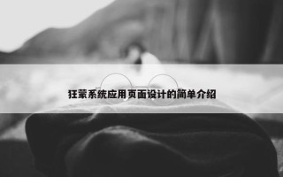 狂蒙系统应用页面设计的简单介绍