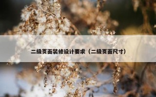 二级页面装修设计要求（二级页面尺寸）