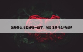 注册什么域名好听一些字，域名注册什么样的好