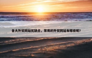 各大外贸网站优缺点，常用的外贸网站有哪些呢?