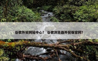 谷歌外贸网站中心？ 谷歌浏览器外贸版官网？