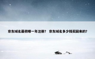 京东域名最初哪一年注册？ 京东域名多少钱买回来的？