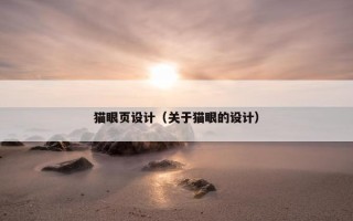猫眼页设计（关于猫眼的设计）