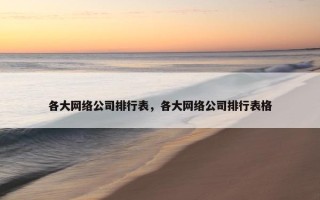 各大网络公司排行表，各大网络公司排行表格