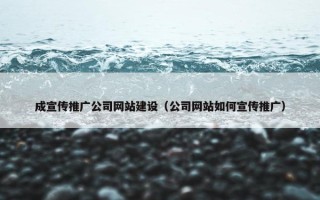 成宣传推广公司网站建设（公司网站如何宣传推广）