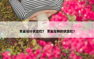 页面设计状态栏？ 页面左侧的状态栏？