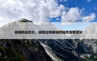 南阳网店优化，南阳全网商城网站开发那家好