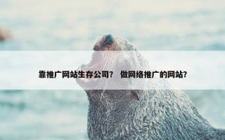 靠推广网站生存公司？ 做网络推广的网站？