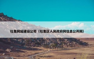 杜集网站建设公司（杜集区人民政府网信息公开网）