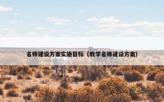 名师建设方案实施目标（教学名师建设方案）
