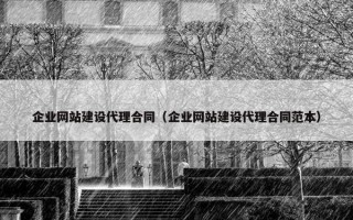 企业网站建设代理合同（企业网站建设代理合同范本）