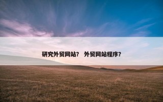 研究外贸网站？ 外贸网站程序？