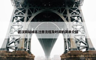 武汉网站域名注册流程及时间的简单介绍