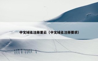 中文域名注册里云（中文域名注册要求）