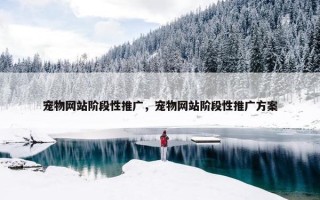 宠物网站阶段性推广，宠物网站阶段性推广方案
