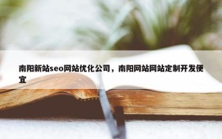 南阳新站seo网站优化公司，南阳网站网站定制开发便宜