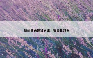 智能超市建设方案，智能化超市
