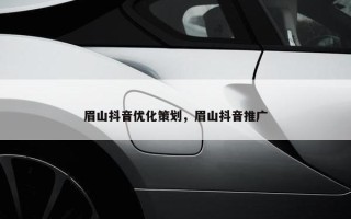 眉山抖音优化策划，眉山抖音推广