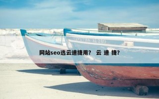 网站seo选云速捷用？ 云 速 捷？