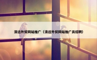 清远外贸网站推广（清远外贸网站推广员招聘）