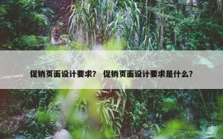 促销页面设计要求？ 促销页面设计要求是什么？