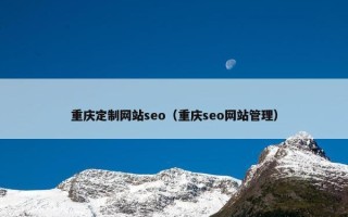 重庆定制网站seo（重庆seo网站管理）