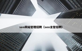 seo网站管理招聘（seo主管招聘）
