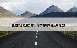 甘肃商城网络公司？ 甘肃商城网络公司电话？