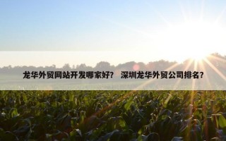 龙华外贸网站开发哪家好？ 深圳龙华外贸公司排名？