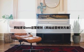 网站建设seo运营规划（网站运营规划方案）