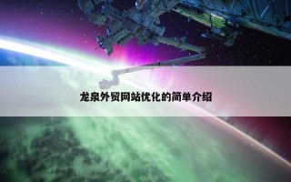 龙泉外贸网站优化的简单介绍