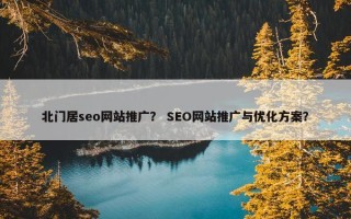 北门居seo网站推广？ SEO网站推广与优化方案？
