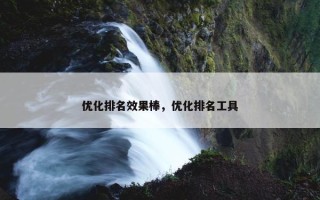 优化排名效果棒，优化排名工具