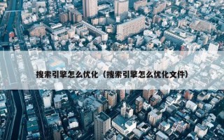搜索引擎怎么优化（搜索引擎怎么优化文件）