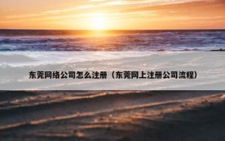 东莞网络公司怎么注册（东莞网上注册公司流程）