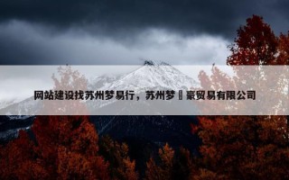 网站建设找苏州梦易行，苏州梦杺豪贸易有限公司
