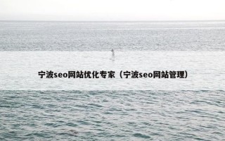 宁波seo网站优化专家（宁波seo网站管理）