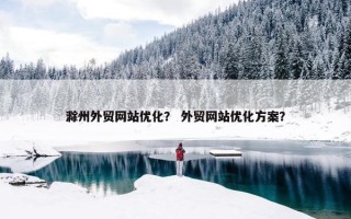 滁州外贸网站优化？ 外贸网站优化方案？