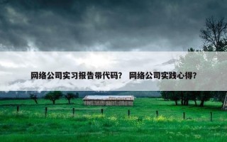 网络公司实习报告带代码？ 网络公司实践心得？