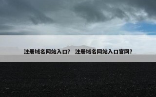 注册域名网站入口？ 注册域名网站入口官网？