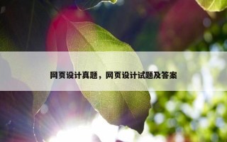 网页设计真题，网页设计试题及答案