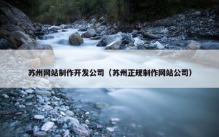苏州网站制作开发公司（苏州正规制作网站公司）