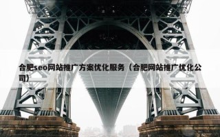 合肥seo网站推广方案优化服务（合肥网站推广优化公司）