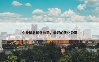 企业排名优化公司，最好的优化公司
