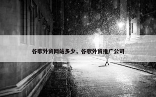 谷歌外贸网站多少，谷歌外贸推广公司