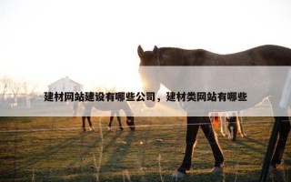 建材网站建设有哪些公司，建材类网站有哪些