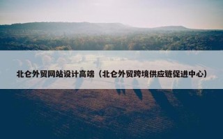 北仑外贸网站设计高端（北仑外贸跨境供应链促进中心）