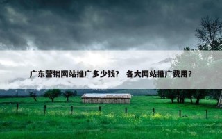 广东营销网站推广多少钱？ 各大网站推广费用？
