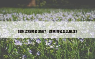 到期过期域名注册？ 过期域名怎么抢注？