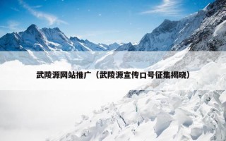 武陵源网站推广（武陵源宣传口号征集揭晓）